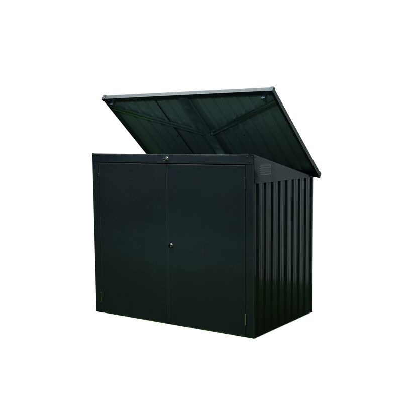 Mülltonnenbox Stahl anthrazit 158 x 134 x 101 cm