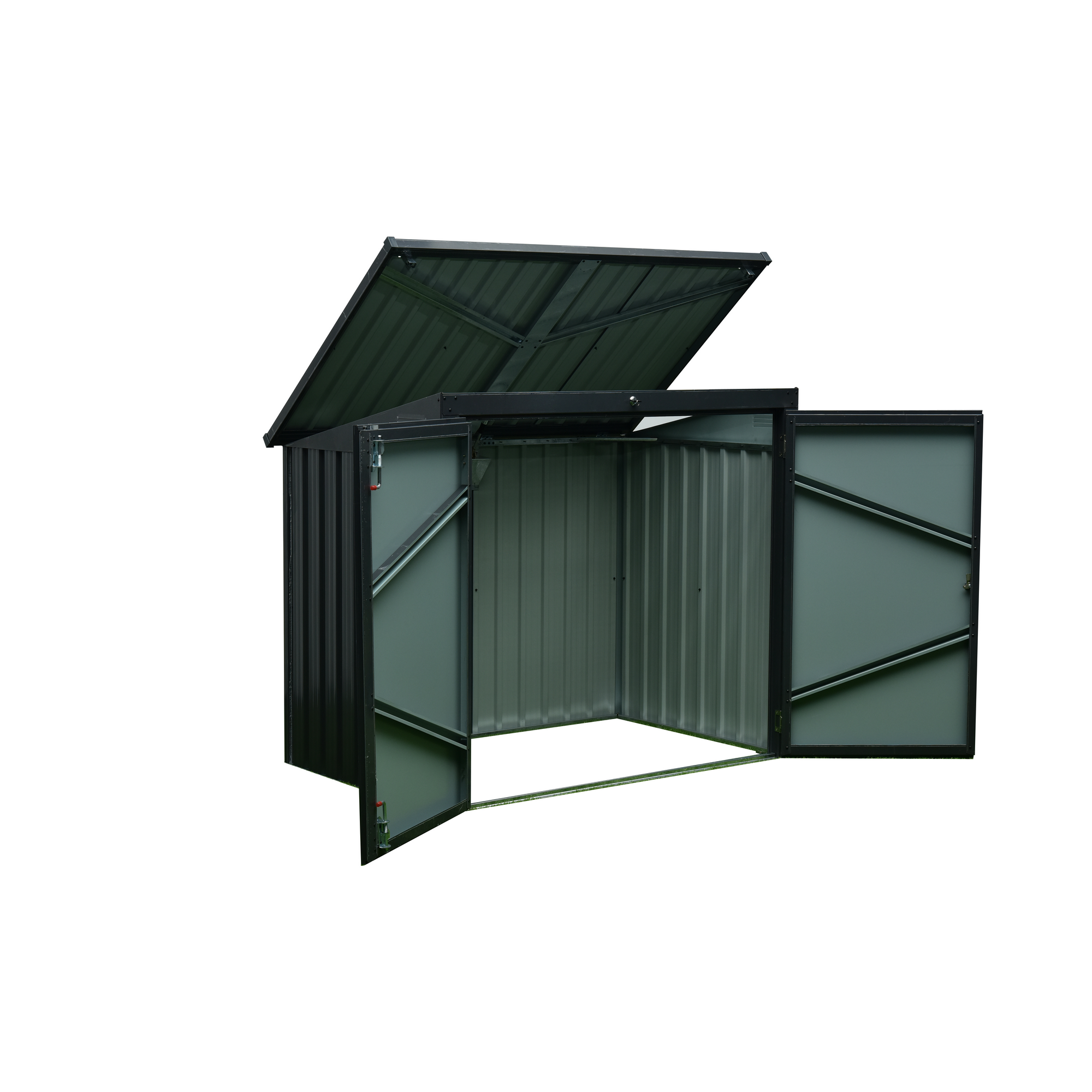 Mülltonnenbox Stahl anthrazit 158 x 134 x 101 cm