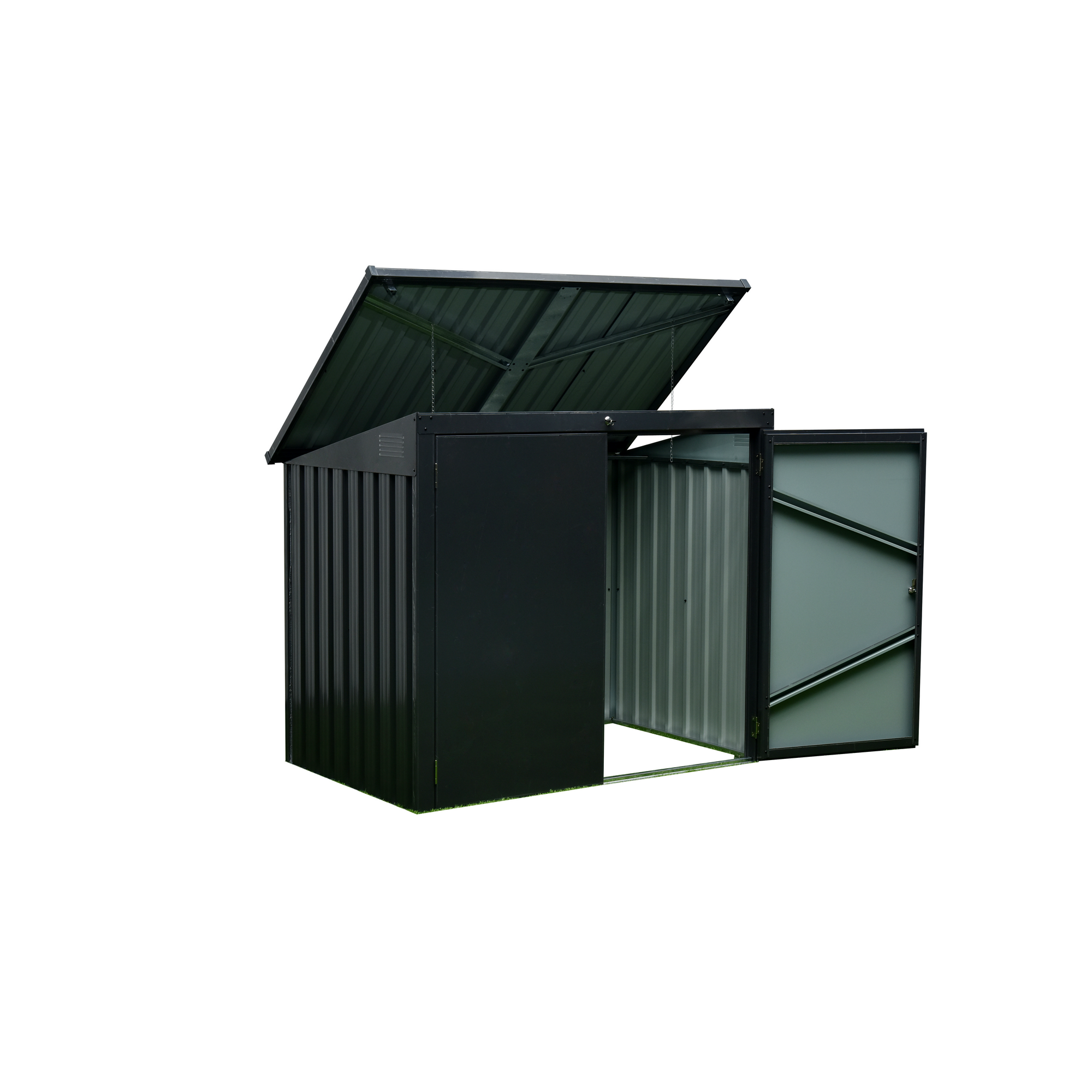 Mülltonnenbox Stahl anthrazit 158 x 134 x 101 cm