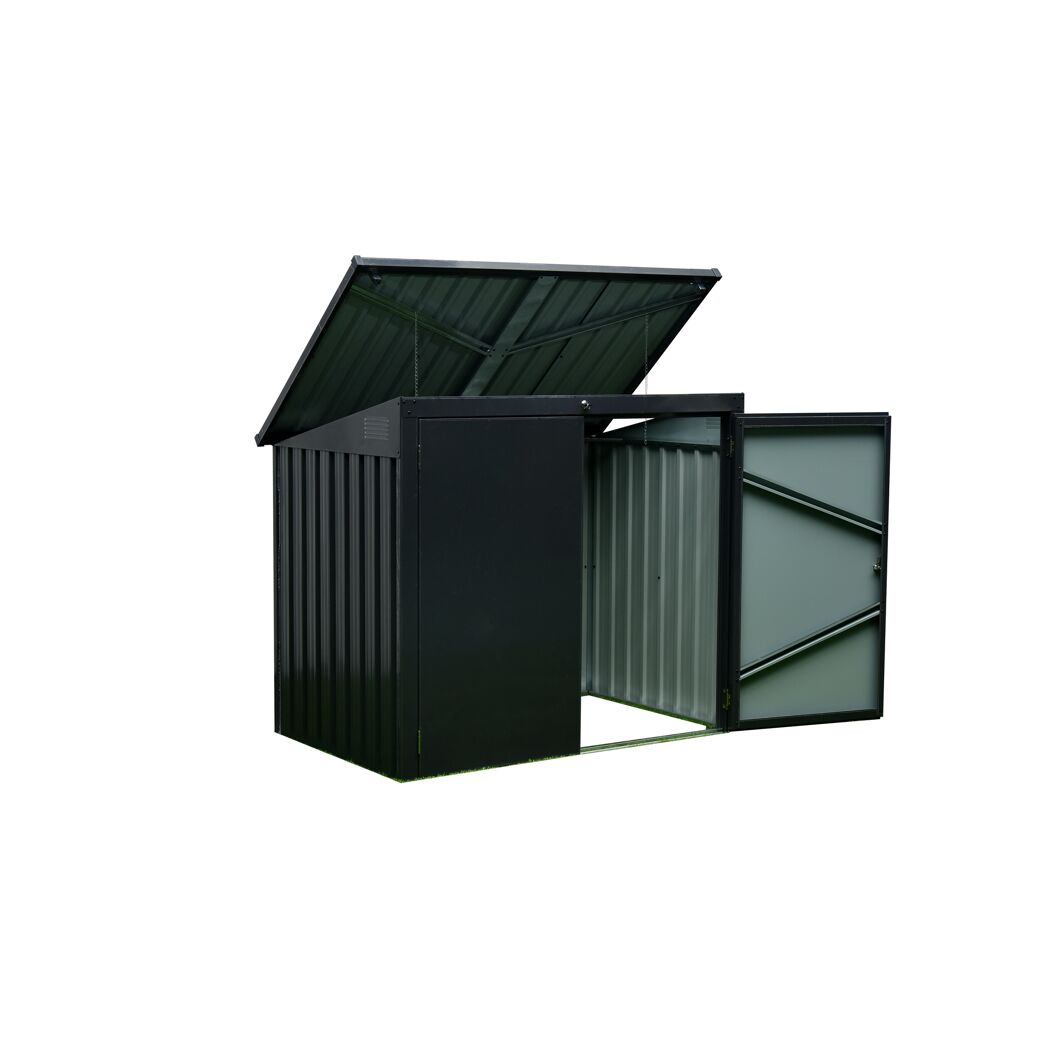 Mülltonnenbox Stahl anthrazit 158 x 134 x 101 cm