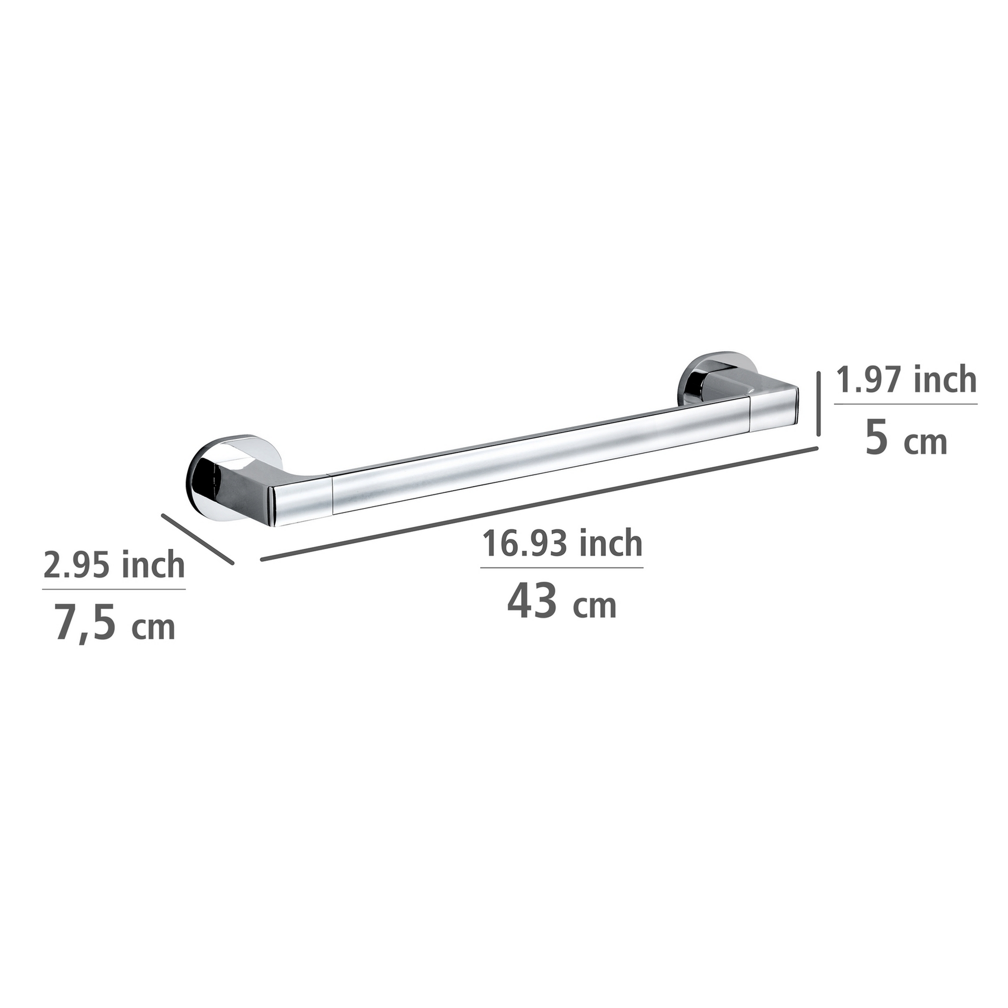 Handtuchstange 'Uno Maribor' chromfarben 43,5 x 5 x 7,5 cm