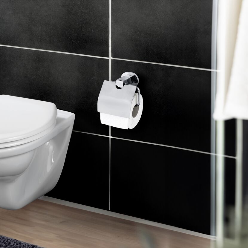 Toilettenpapierhalter 'Maribor' Zinkdruckguss chromfarben mit Deckel