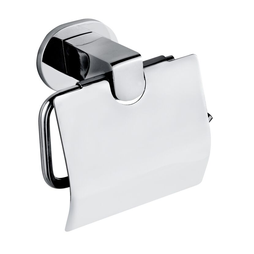 Toilettenpapierhalter 'Maribor' Zinkdruckguss chromfarben mit Deckel