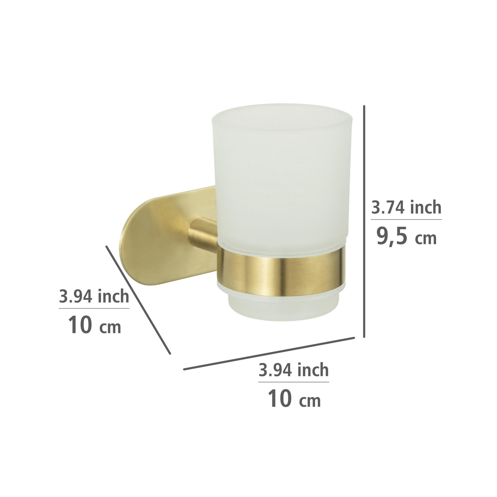 Zahnputzbecher 'Orea' Edelstahl goldfarben Ø 10 x 9,5 cm