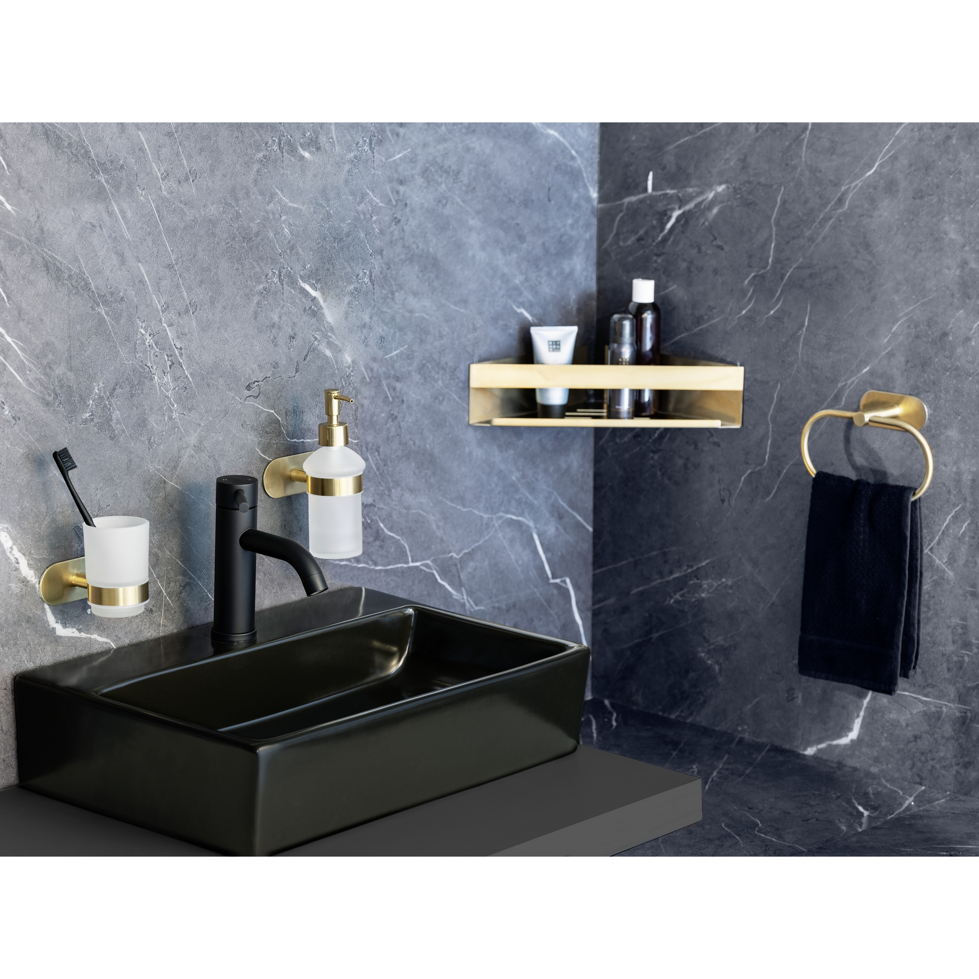 Zahnputzbecher 'Orea' Edelstahl goldfarben Ø 10 x 9,5 cm