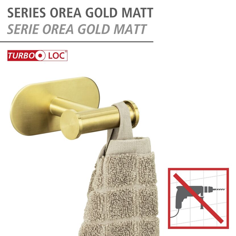 Handtuchhaken 'Duo Orea' Edelstahl goldfarben 10 x 4,5 x 6,5 cm