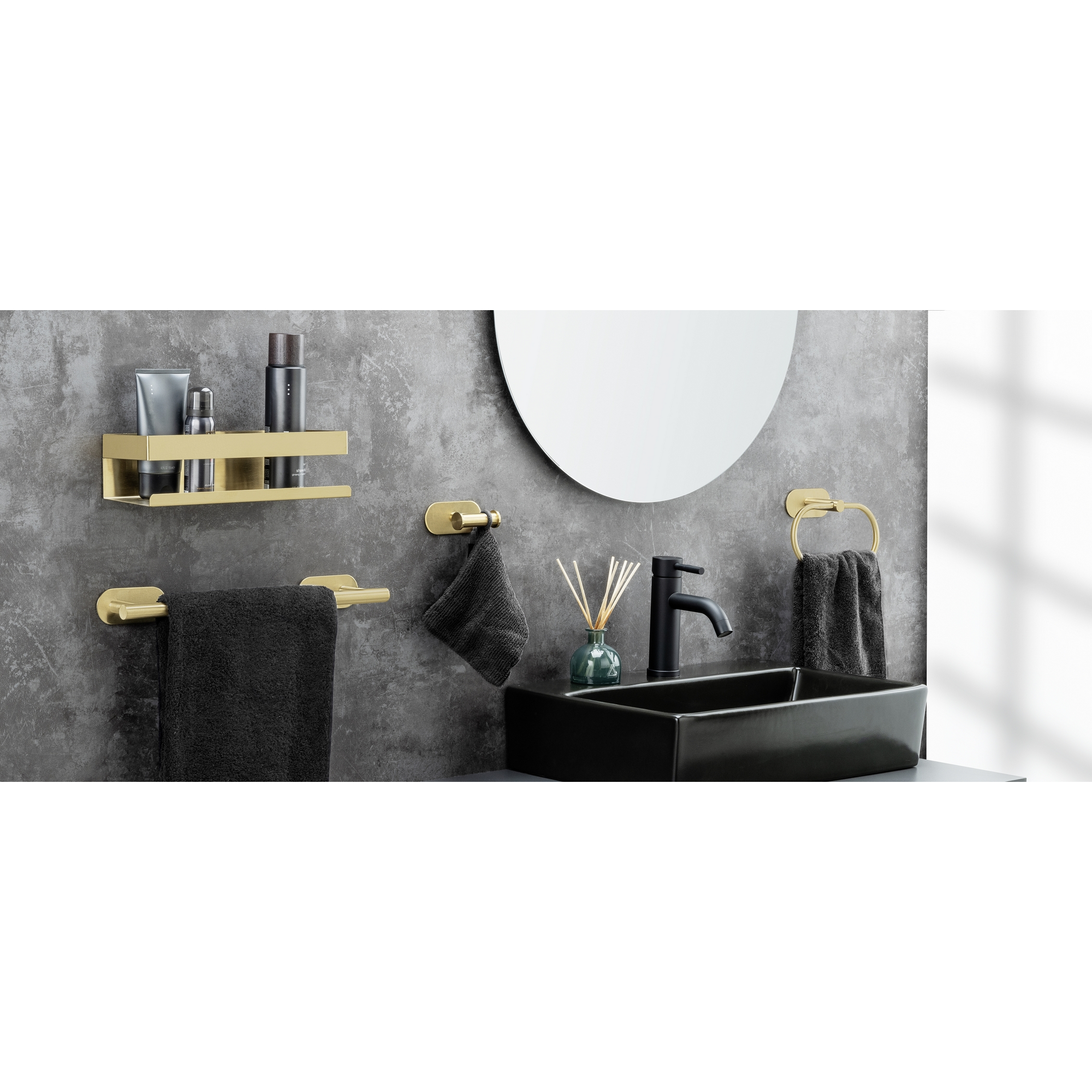 Handtuchhaken 'Duo Orea' Edelstahl goldfarben 10 x 4,5 x 6,5 cm