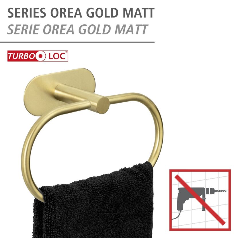 Handtuchring 'Orea' Edelstahl goldfarben 20,5 x 12,5 x 7,5 cm