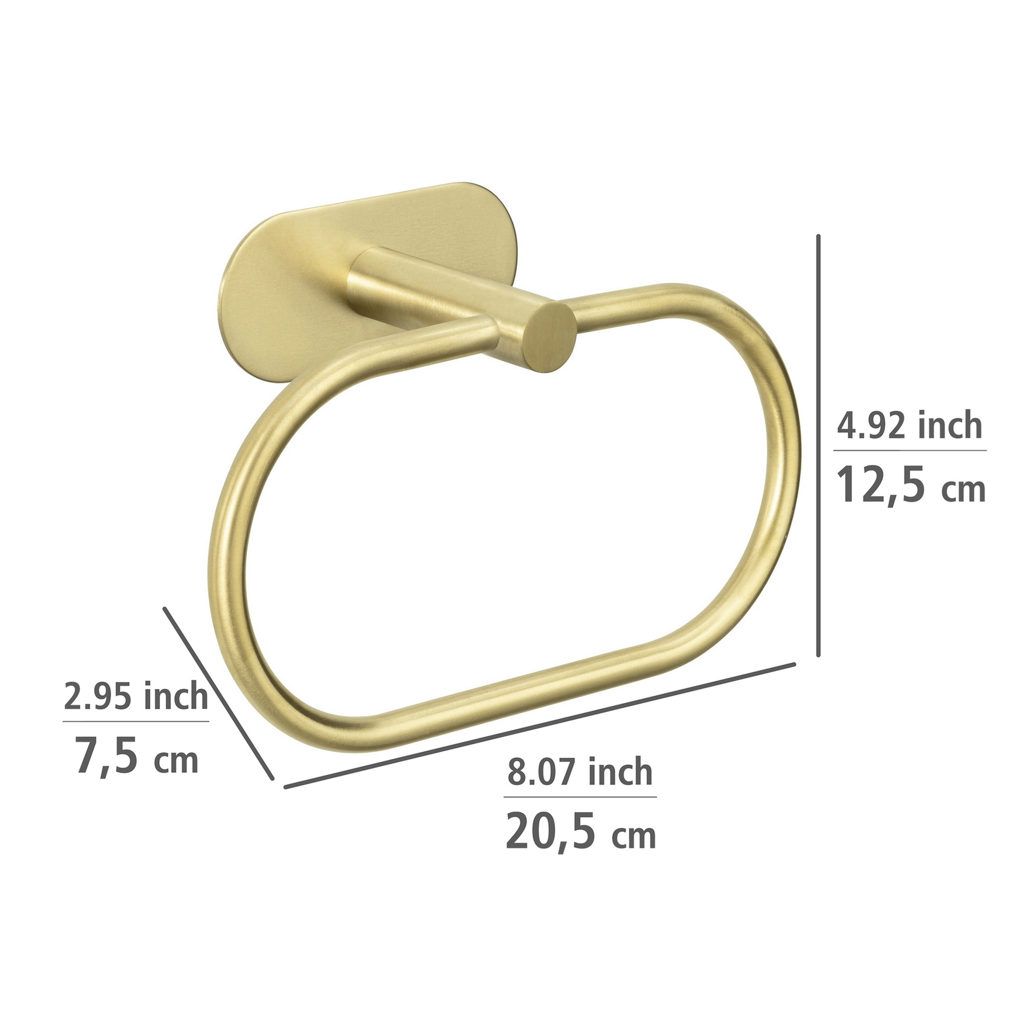 Handtuchring 'Orea' Edelstahl goldfarben 20,5 x 12,5 x 7,5 cm