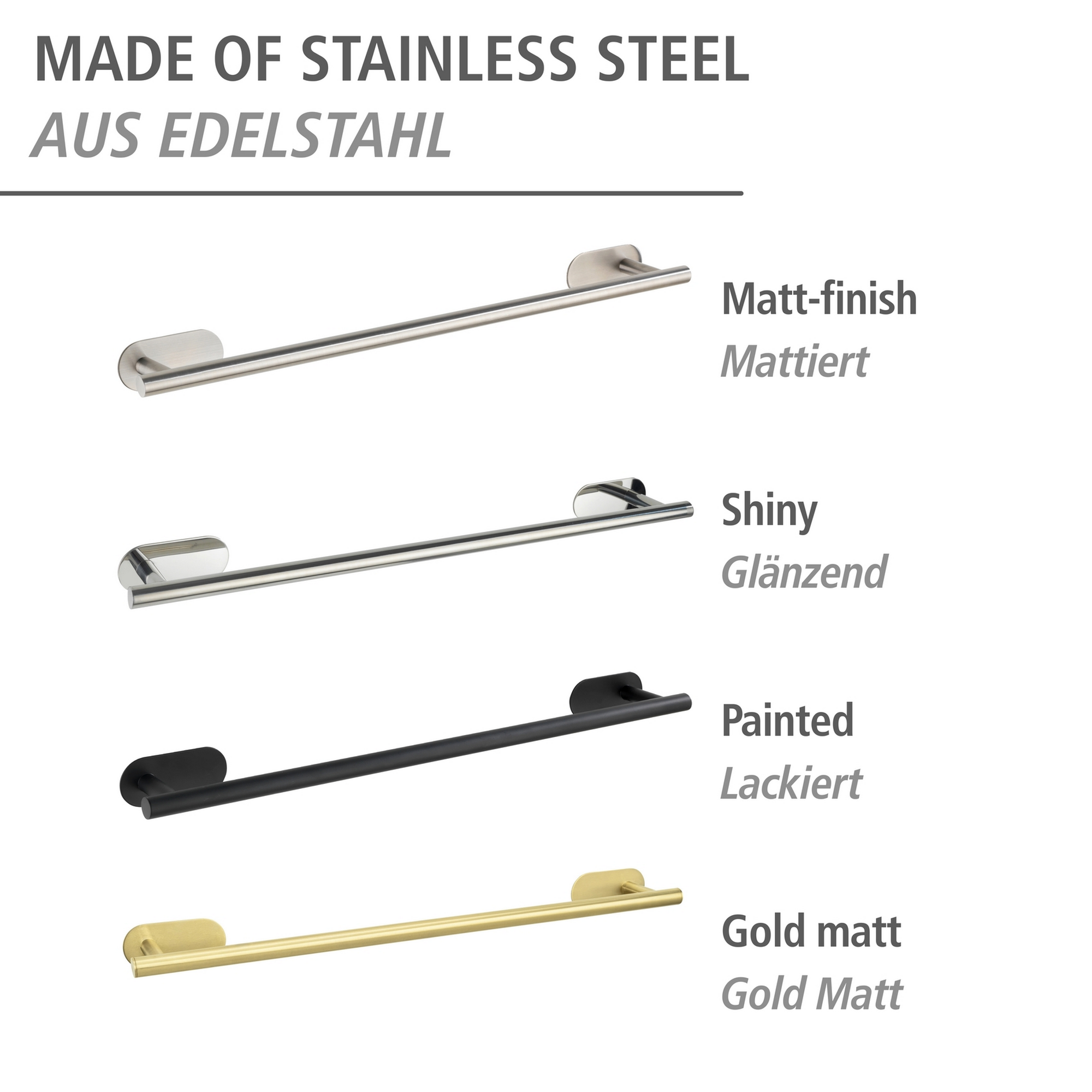 Handtuchstange 'Uno Orea' Edelstahl goldfarben 60 x 4,5 x 7 cm