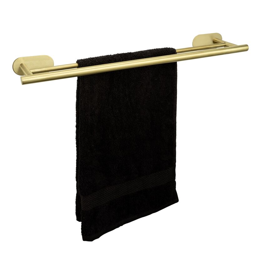 Handtuchstange 'Duo Orea' Edelstahl goldfarben 60 x 4,5 x 12 cm