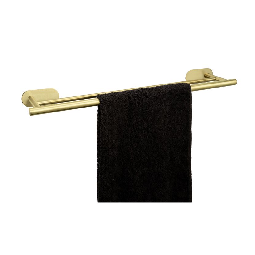 Handtuchstange 'Duo Orea' Edelstahl goldfarben 60 x 4,5 x 12 cm