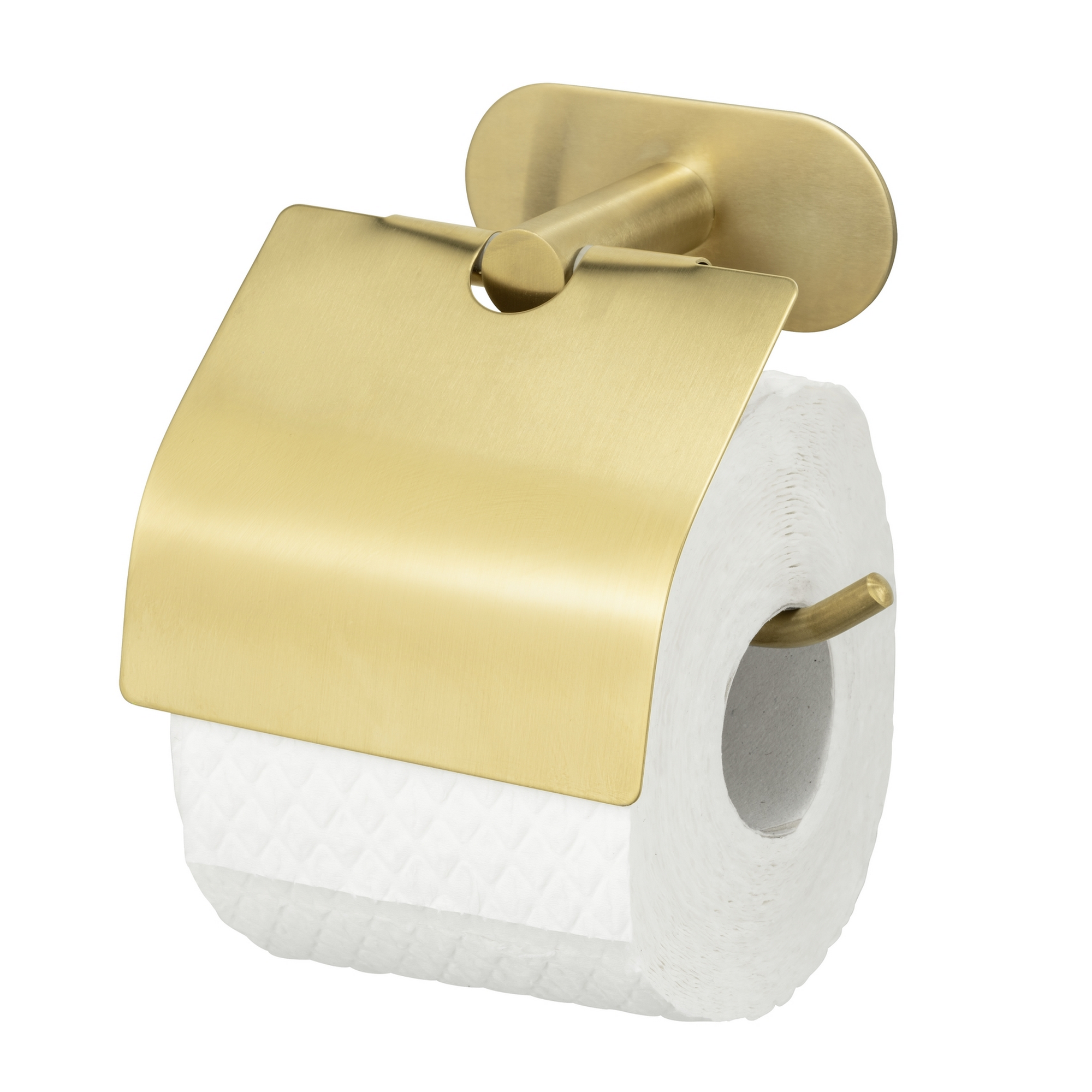 Toilettenpapierhalter mit Deckel 'Orea' Edelstahl goldfarben 14 x 12,5 x 7 cm