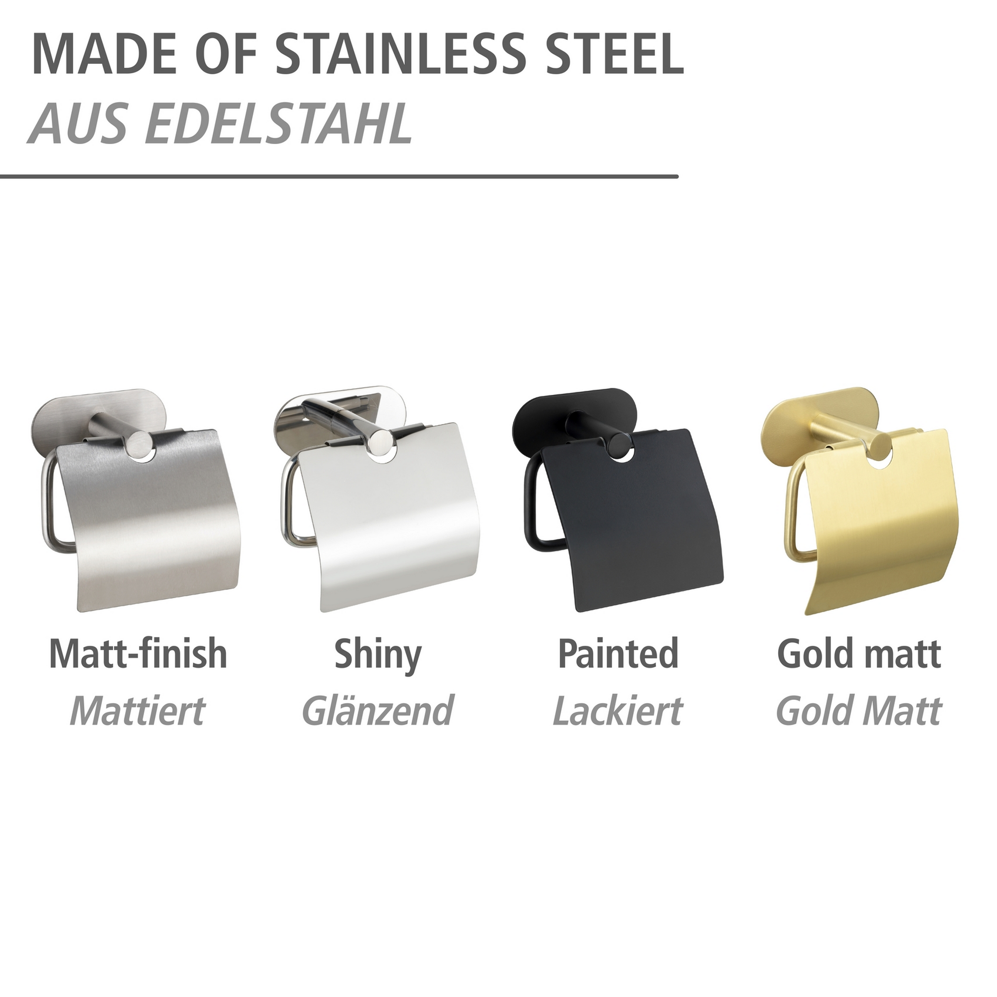 Toilettenpapierhalter mit Deckel 'Orea' Edelstahl goldfarben 14 x 12,5 x 7 cm