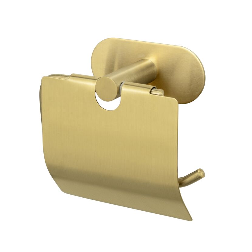Toilettenpapierhalter mit Deckel 'Orea' Edelstahl goldfarben 14 x 12,5 x 7 cm