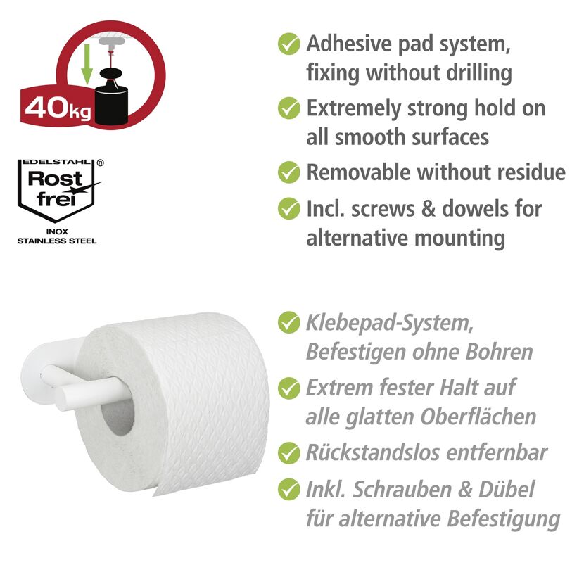 Toilettenpapierhalter 'Orea' Edelstahl weiß matt
