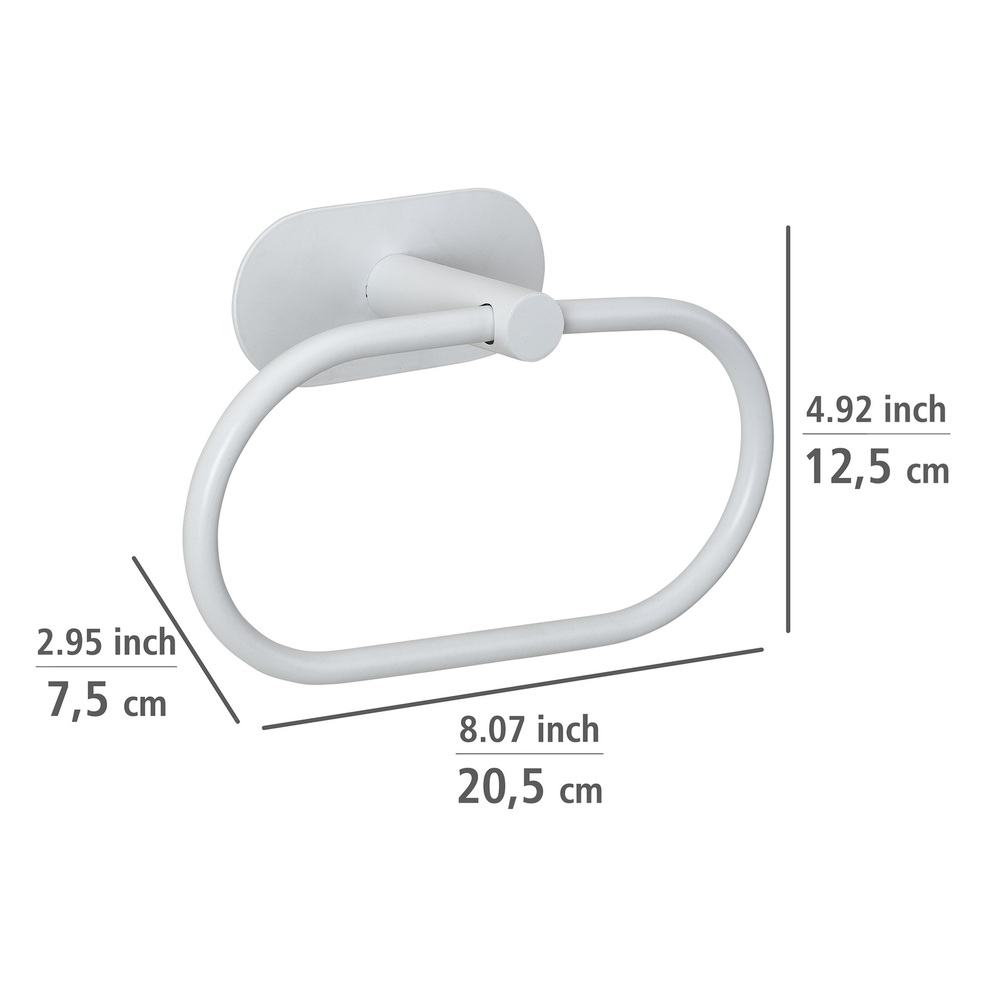 Handtuchring 'Orea' Edelstahl weiß 20,5 x 12,5 x 7,5 cm