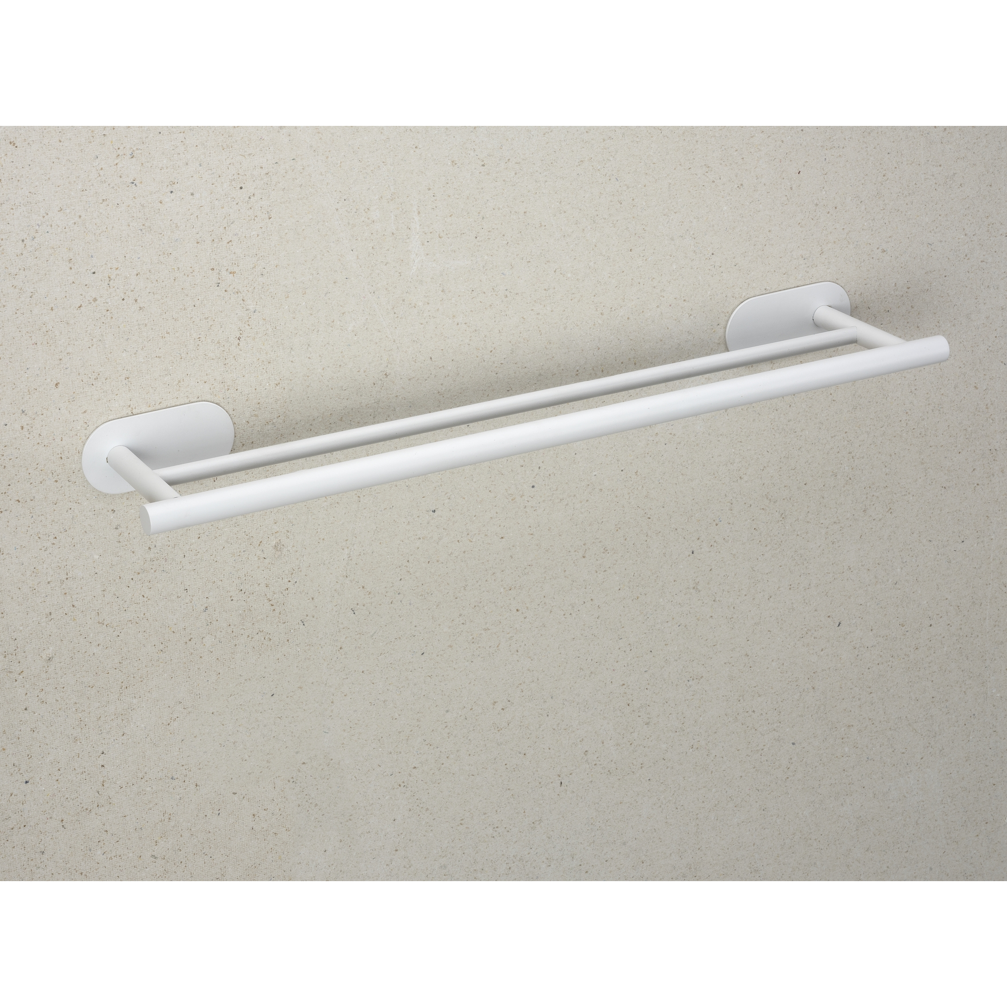 Handtuchstange 'Duo Orea' Edelstahl weiß 60 x 4,5 x 12 cm