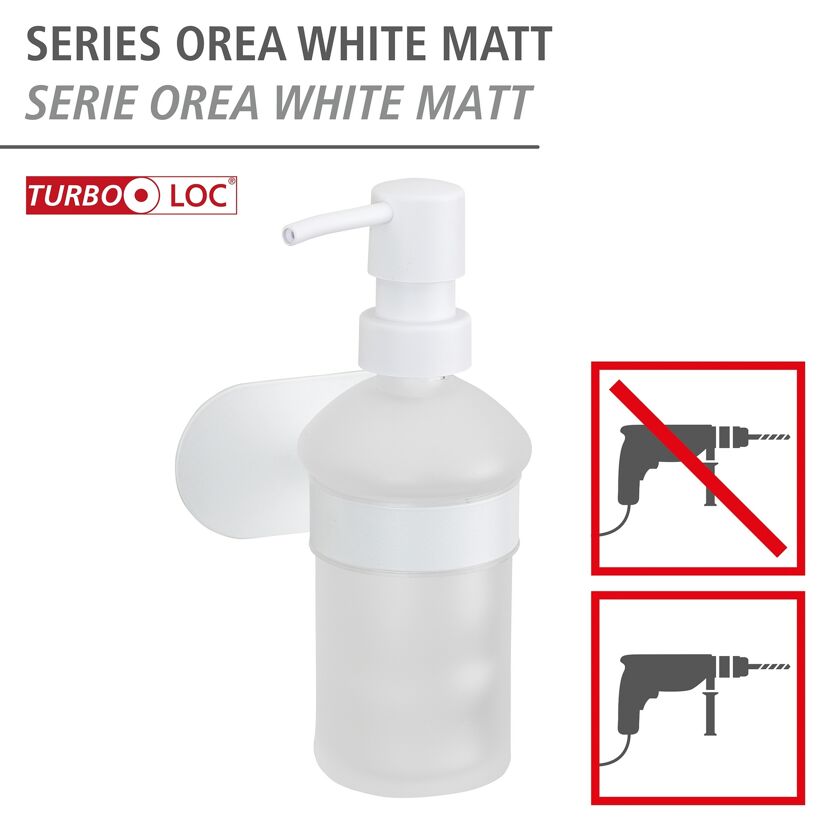 Seifenspender 'Orea' Edelstahl weiß 200 ml