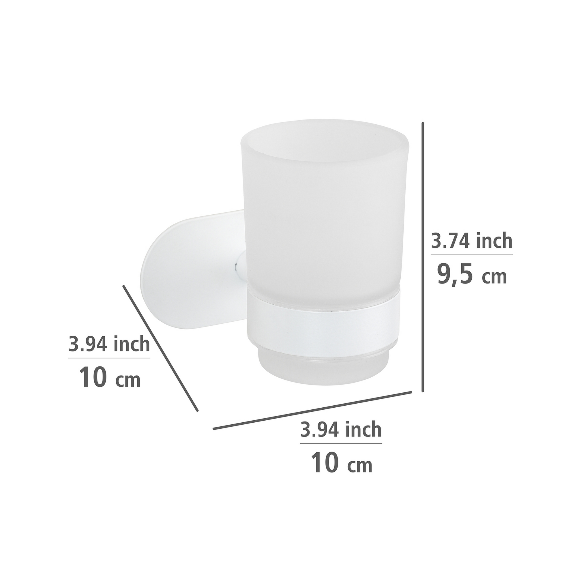 Zahnputzbecher 'Orea' Edelstahl weiß Ø 10 x 9,5 cm