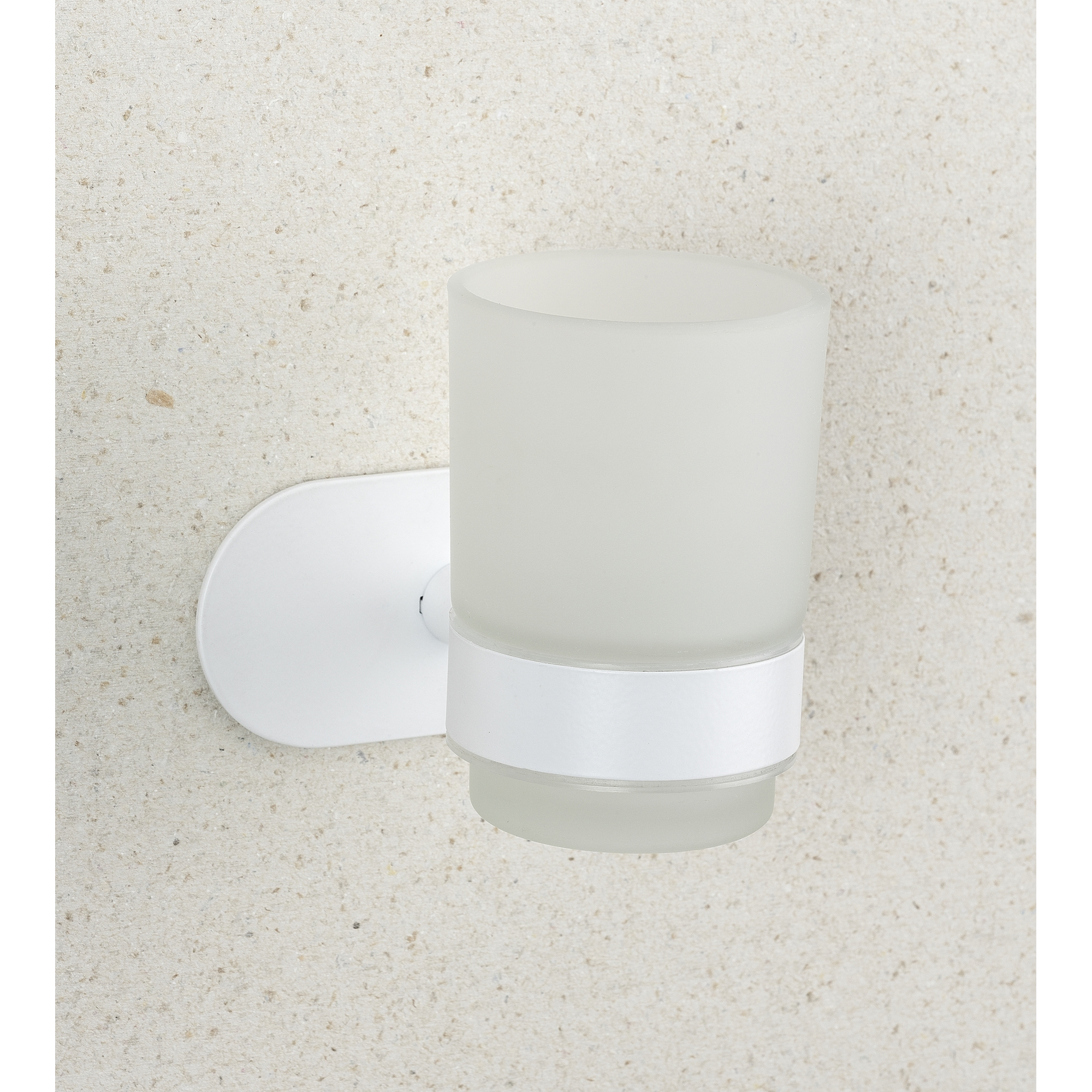 Zahnputzbecher 'Orea' Edelstahl weiß Ø 10 x 9,5 cm