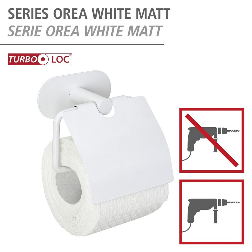 Toilettenpapierhalter 'Orea' Edelstahl weiß