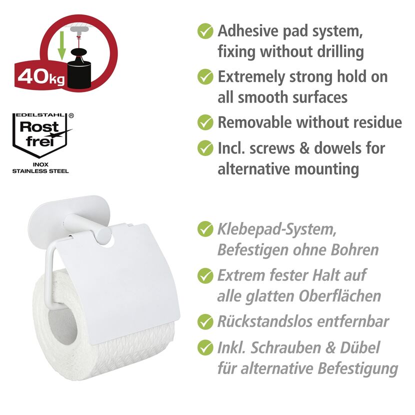 Toilettenpapierhalter 'Orea' Edelstahl weiß