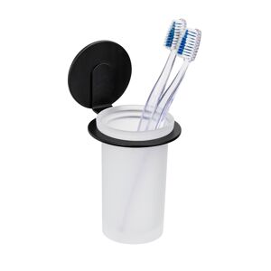 Zahnputzbecher 'Bivio' Glas schwarz 8 x 16,5 x 10 cm