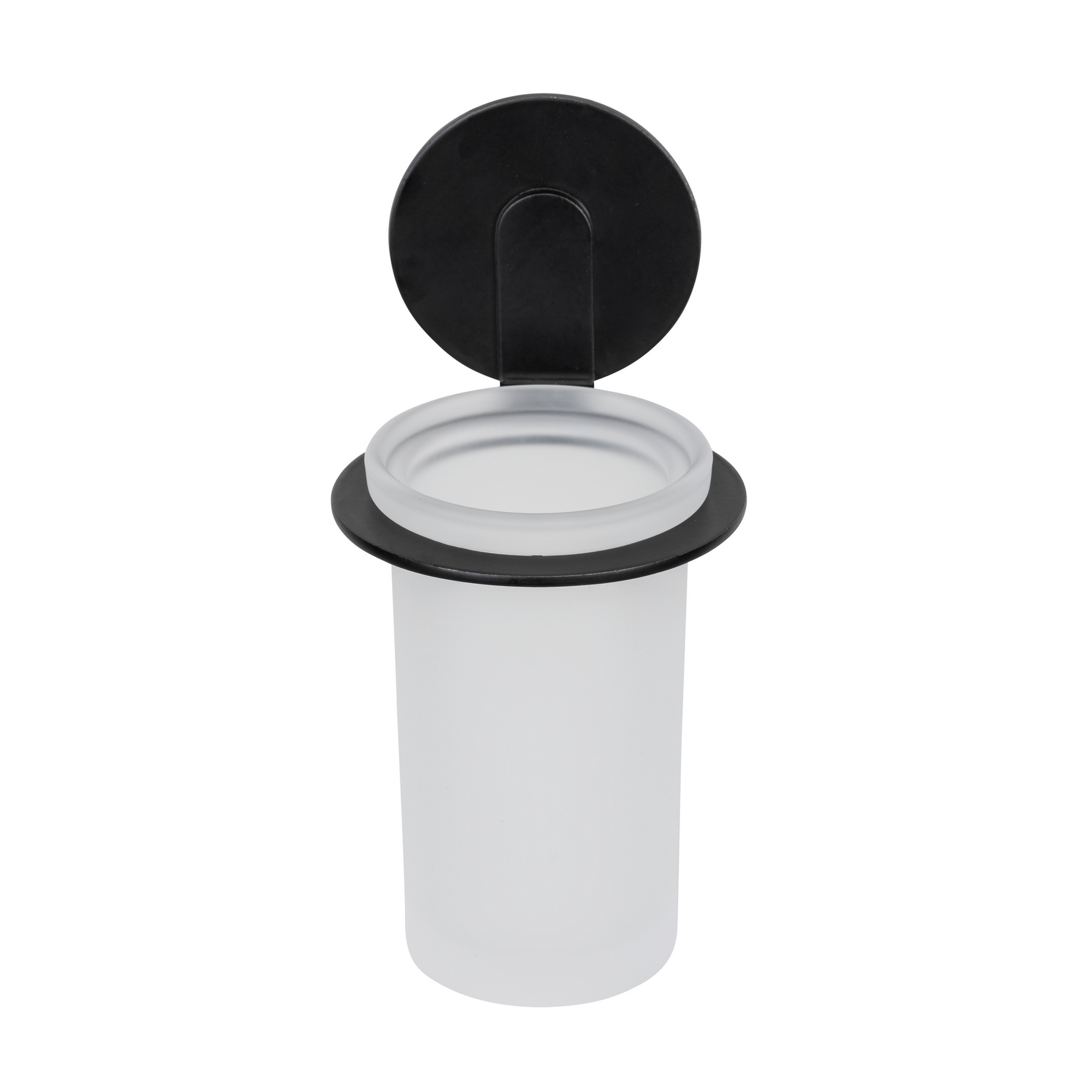 Zahnputzbecher 'Bivio' Glas schwarz 8 x 16,5 x 10 cm