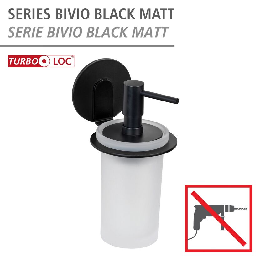 Seifenspender 'Bivio' Glas schwarz 150 ml