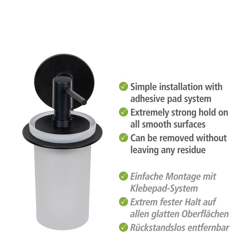 Seifenspender 'Bivio' Glas schwarz 150 ml