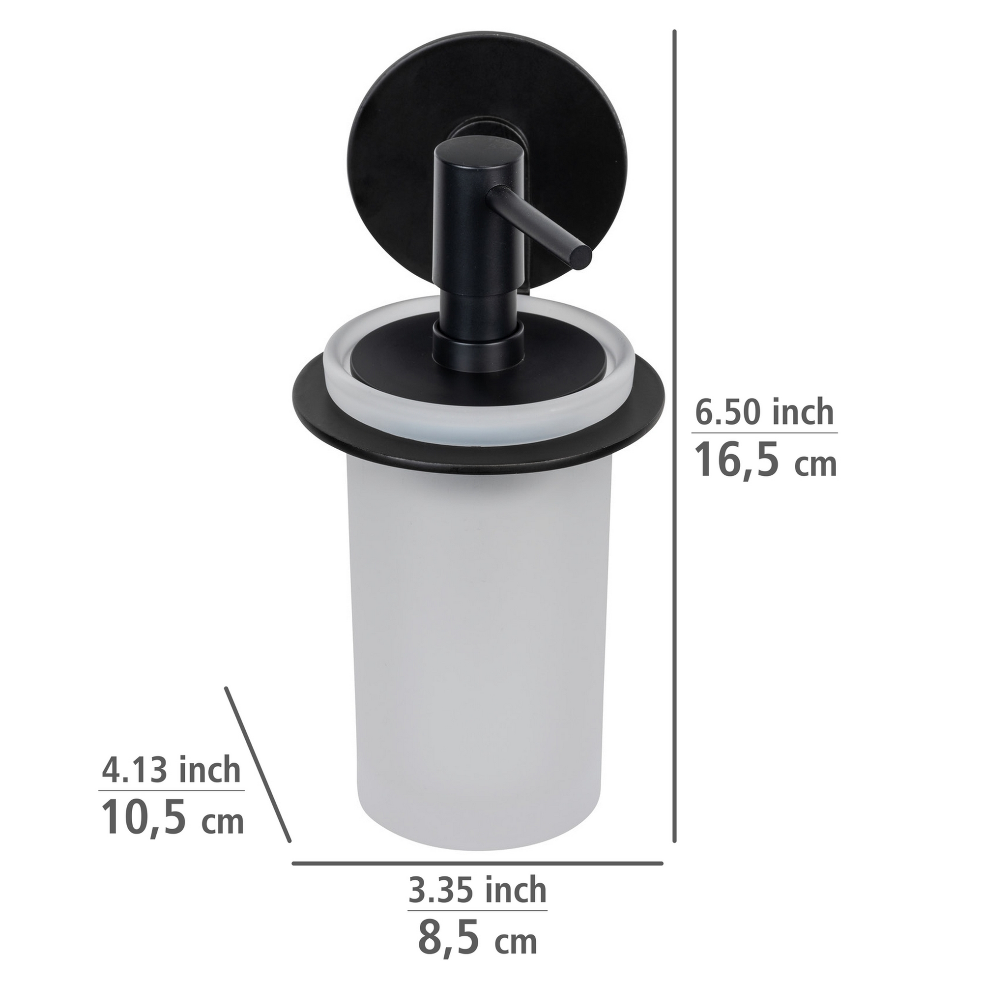 Seifenspender 'Bivio' Glas schwarz 150 ml
