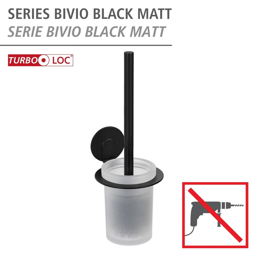WC-Garnitur 'Bivio' Aluminium schwarz matt