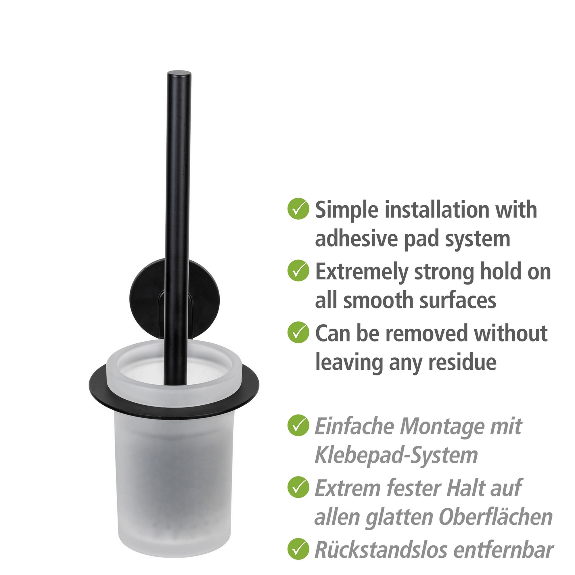 WC-Garnitur 'Bivio' Aluminium schwarz matt