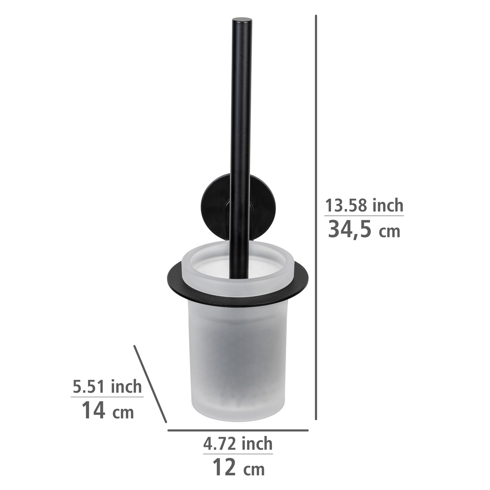 WC-Garnitur 'Bivio' Aluminium schwarz matt