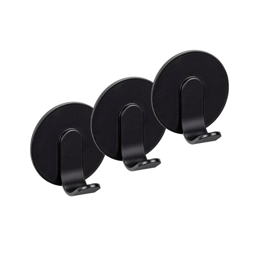 Handtuchhaken-Set 'Uno Bivio' Aluminium schwarz 3-teilig