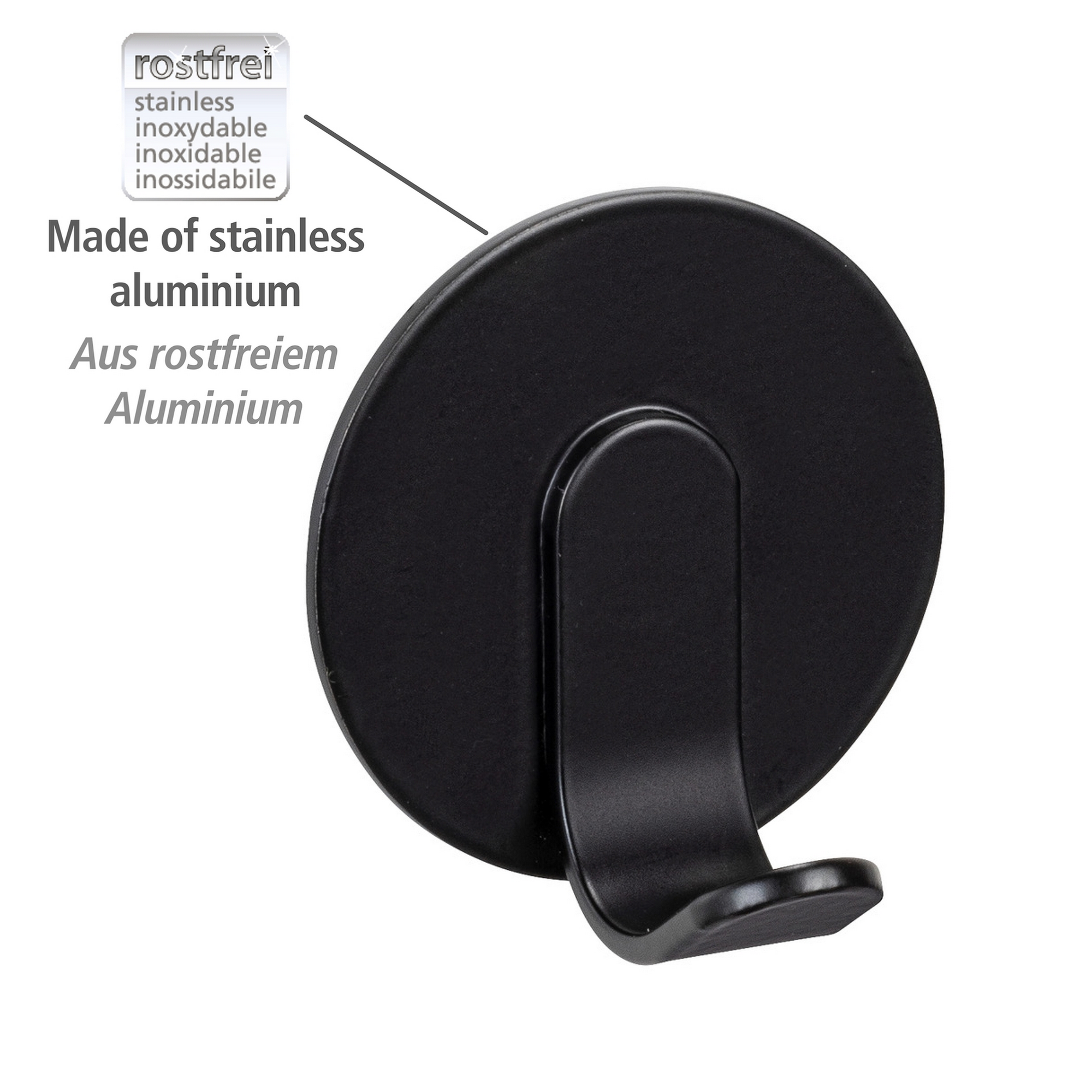 Handtuchhaken-Set 'Uno Bivio' Aluminium schwarz 3-teilig