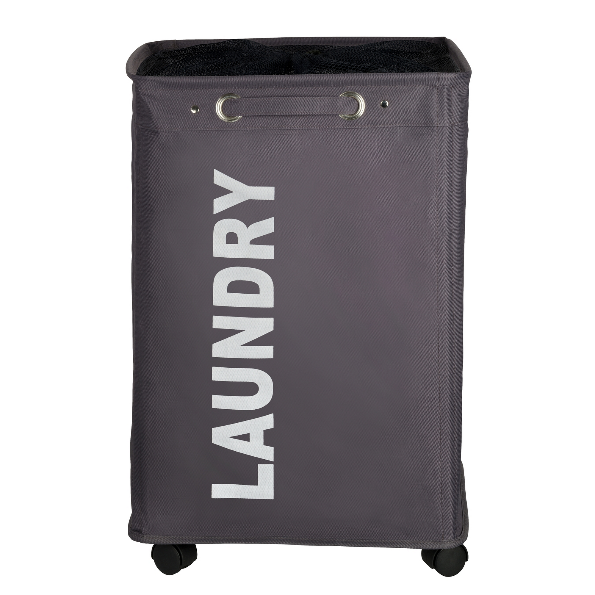 Wäschesammler 'Quadro' Polyester grau 40 x 60 x 33 cm