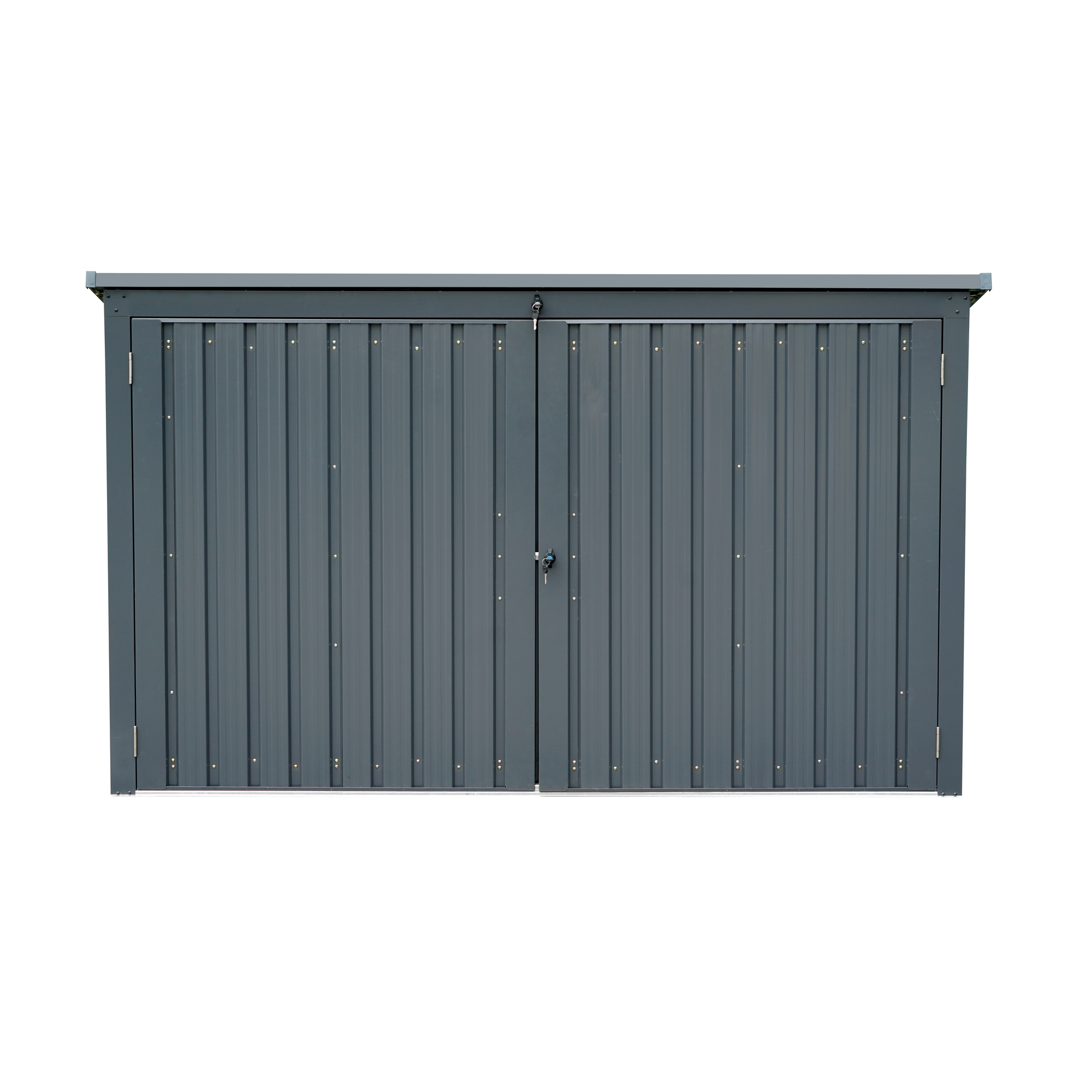 Mülltonnenbox Stahl anthrazit 233 x 134 x 101 cm