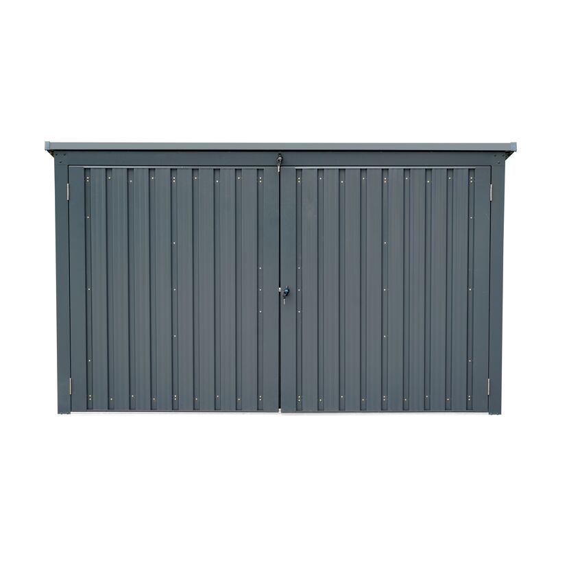 Mülltonnenbox Stahl anthrazit 233 x 134 x 101 cm