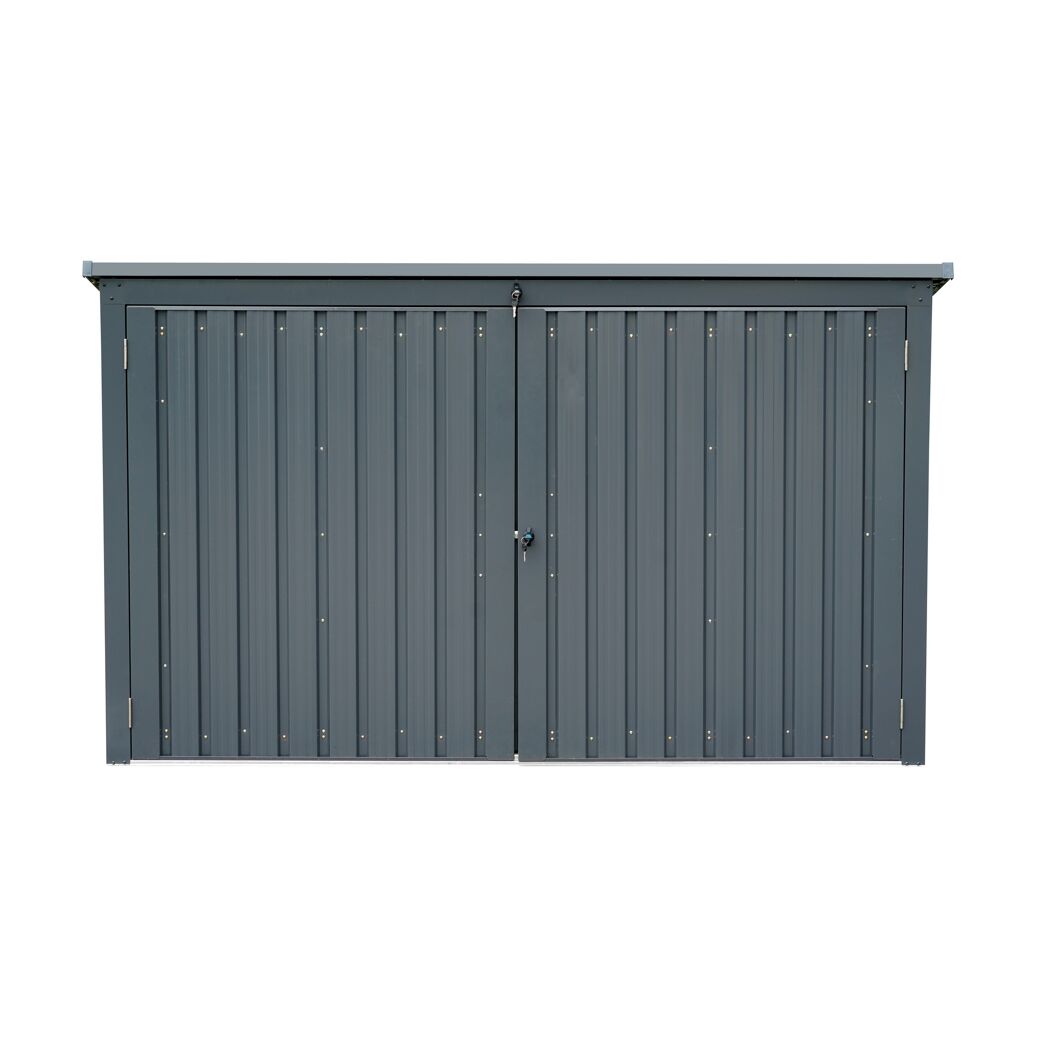 Mülltonnenbox Stahl anthrazit 233 x 134 x 101 cm