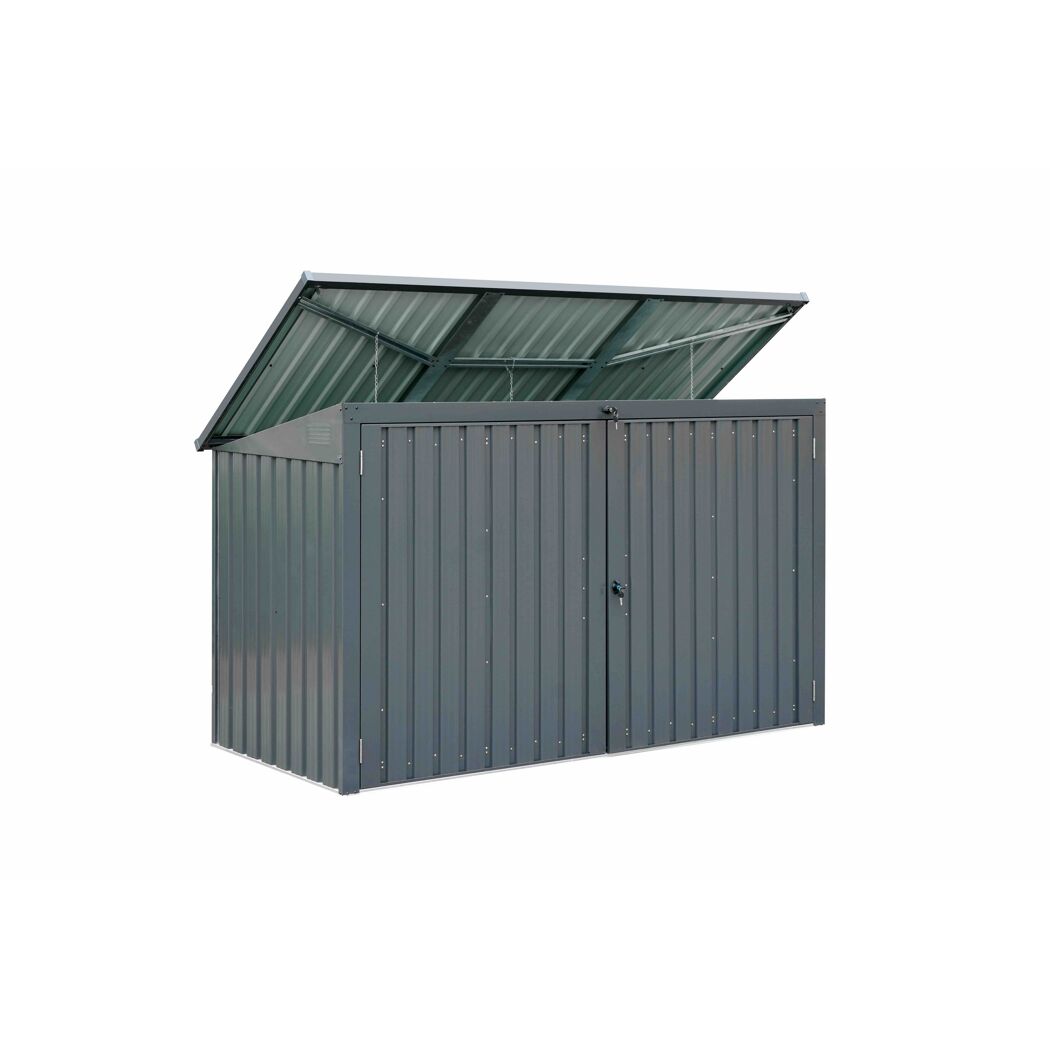 Mülltonnenbox Stahl anthrazit 233 x 134 x 101 cm