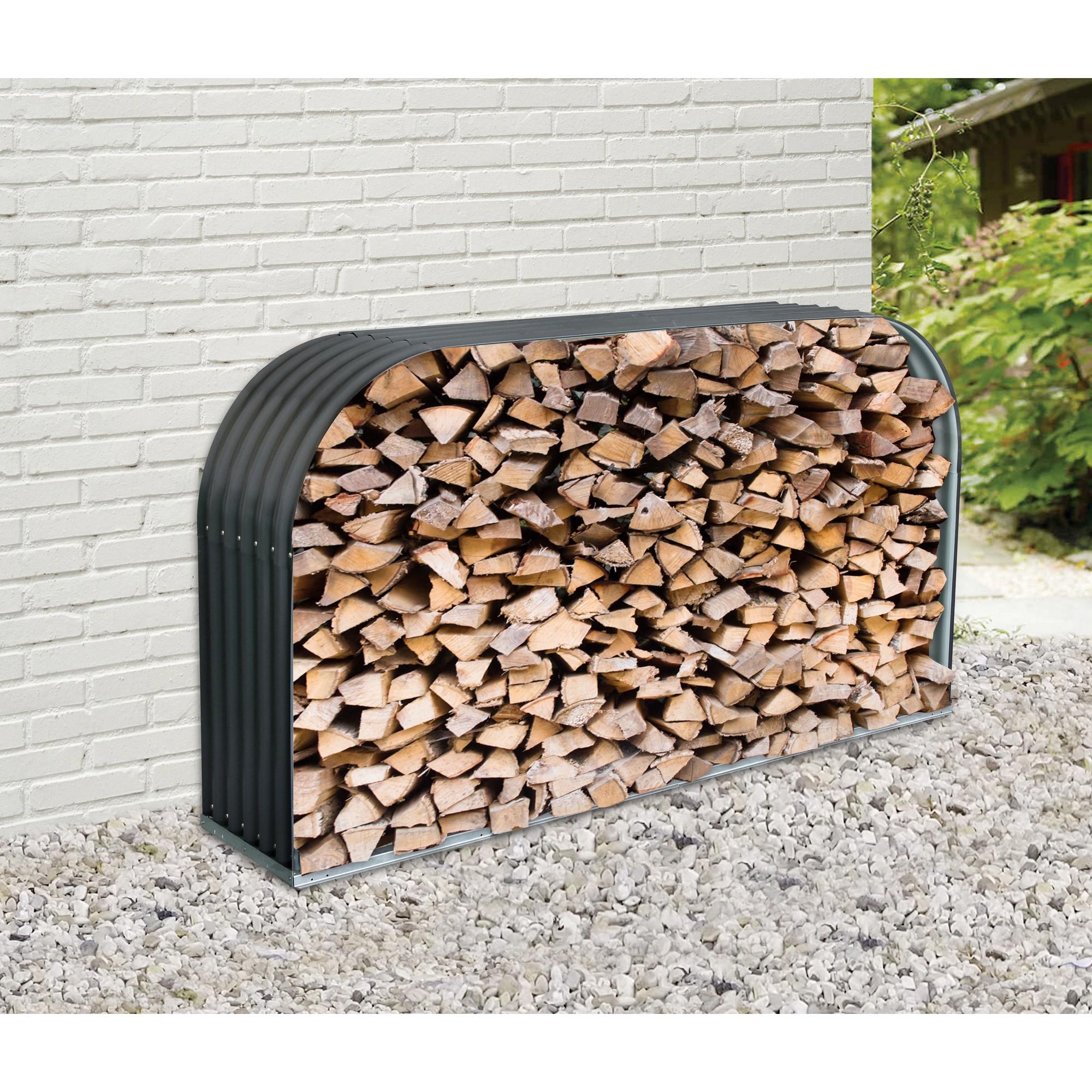 Holzunterstand mit Flachbogen 212 x 40 x 111 cm