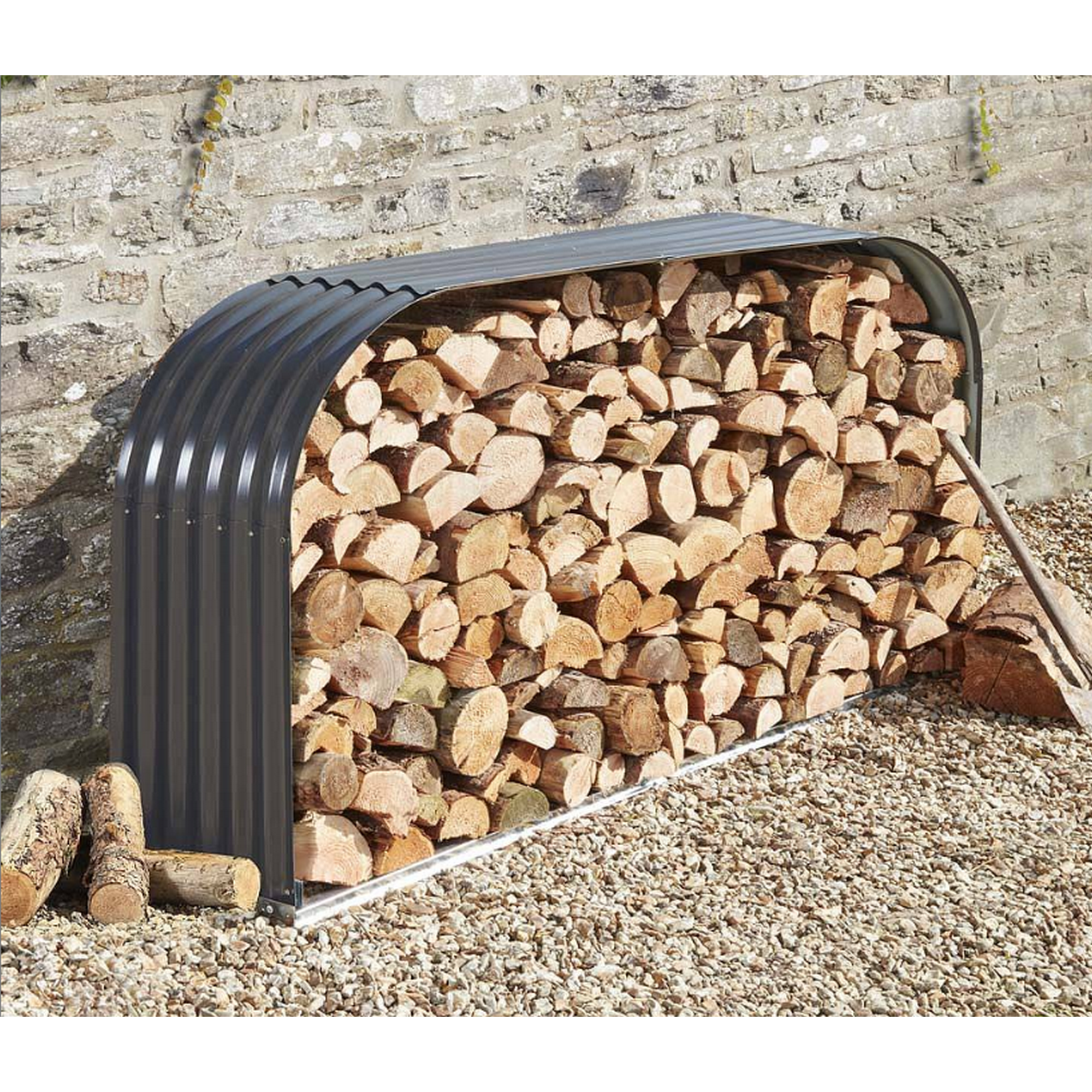 Holzunterstand mit Flachbogen 212 x 40 x 111 cm