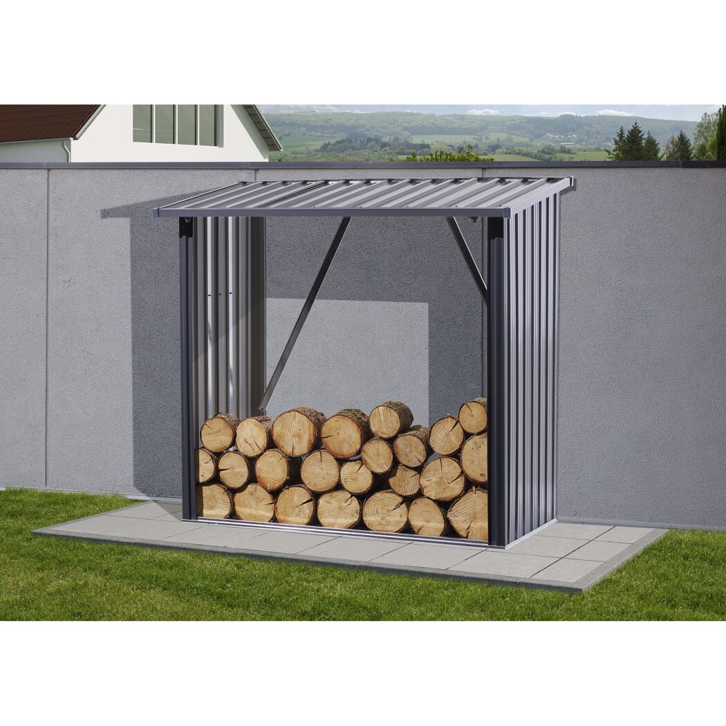 Kaminholzregal L anthrazit 163 x 89 x 154 cm