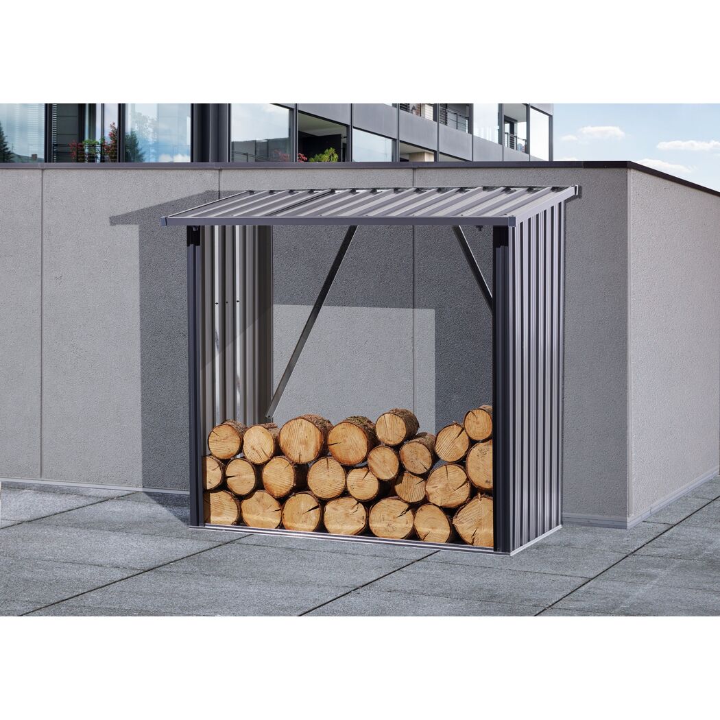 Kaminholzregal L anthrazit 163 x 89 x 154 cm