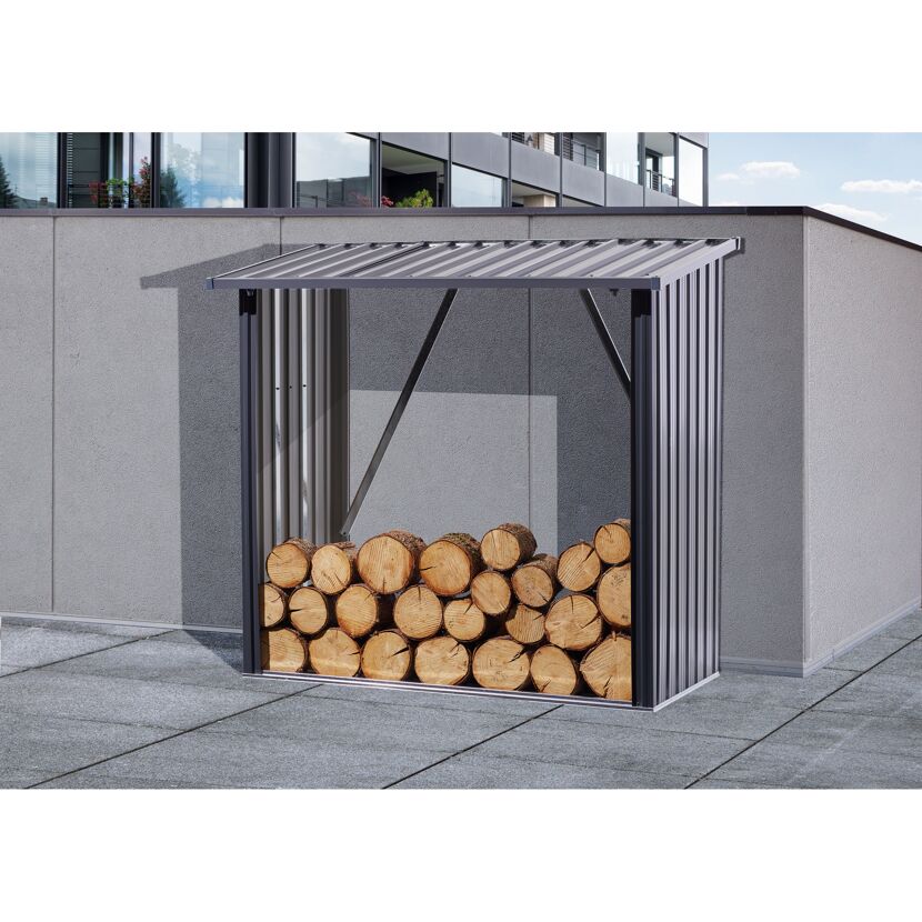 Kaminholzregal L anthrazit 163 x 89 x 154 cm