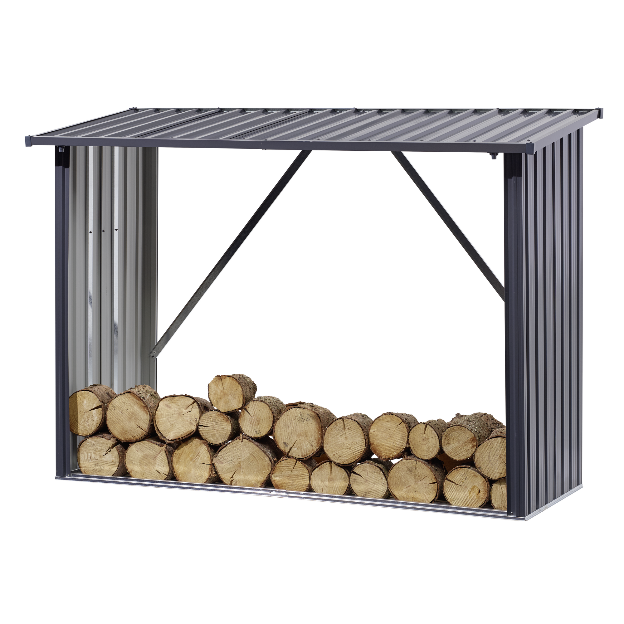 Kaminholzregal XL anthrazit 217 x 89 x 154 cm