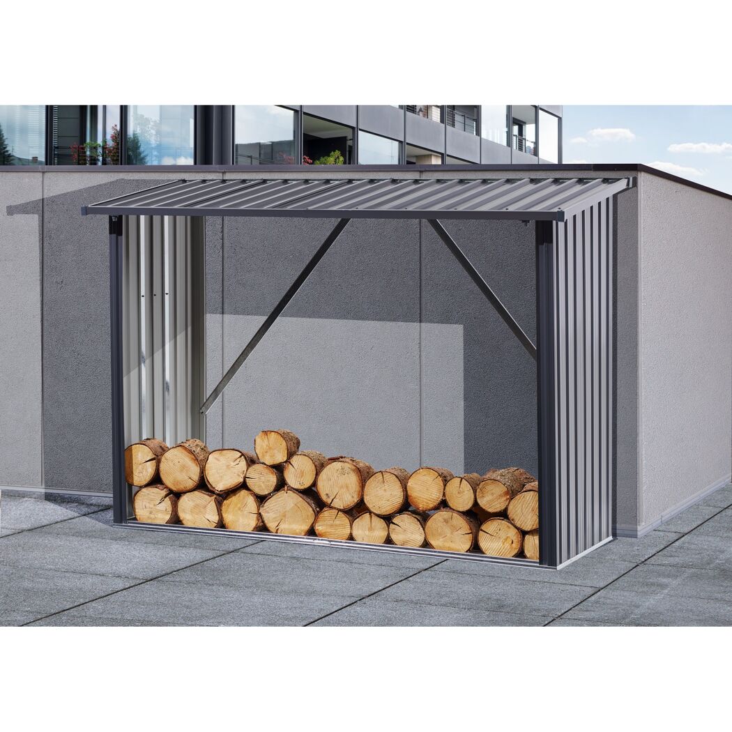 Kaminholzregal XL anthrazit 217 x 89 x 154 cm