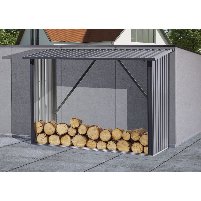 Kaminholzregal XL anthrazit 217 x 89 x 154 cm
